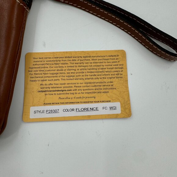 Patrica Nash CassinEmbossed Leather Wristlet Clutch Bag With Zipper & Wrist Stra - Picture 11 of 15